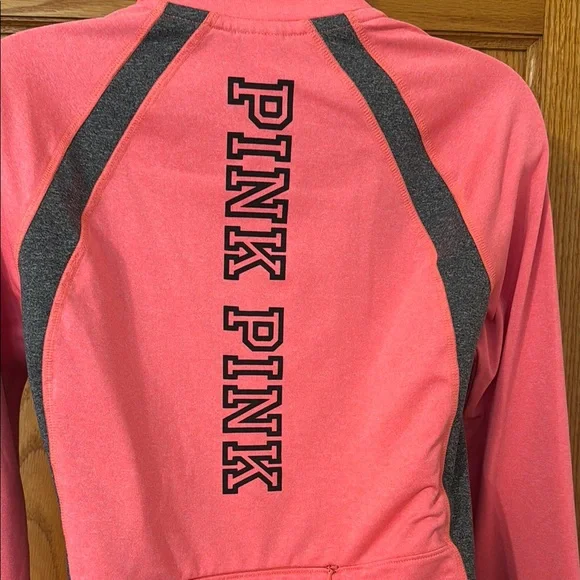 PINK Victoria's Secret Coral Quarter-Zip Sweatshirt - Picture 7 of 8